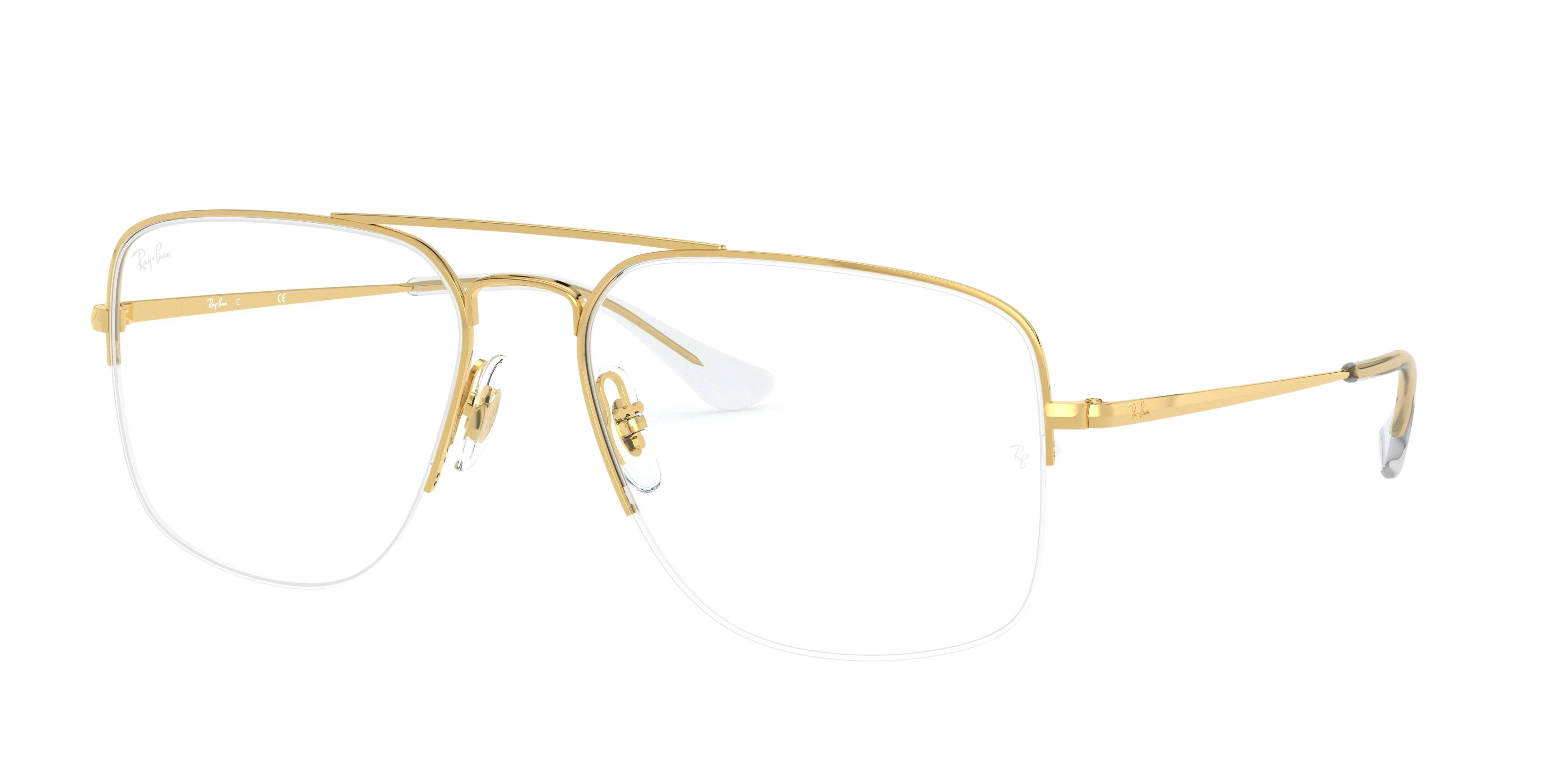 Ray-Ban RX6441 square eyeglasses in Gold