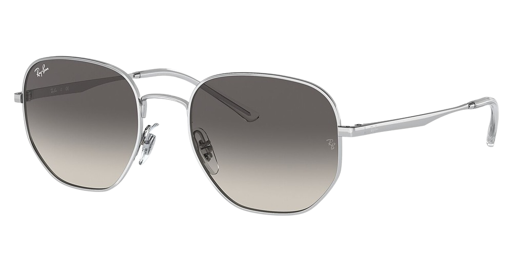 Ray-Ban RB3682F round sunglasses in Silver/Gradient Grey