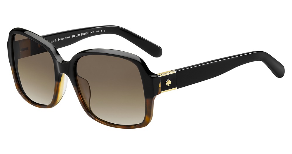 Kate Spade Annora/P/S rectangle sunglasses in Black Havana/Brown Grad Polz