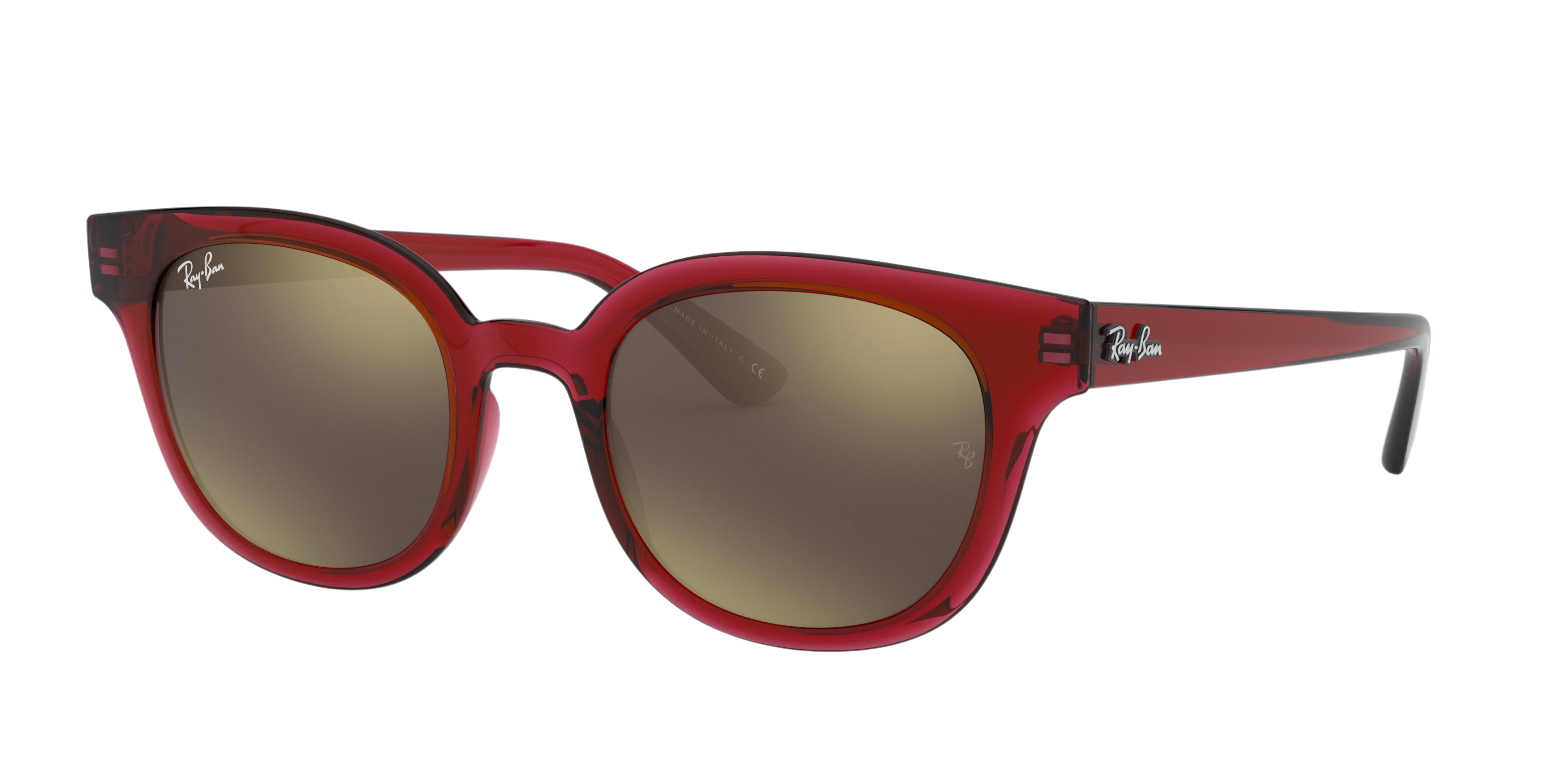 Ray-Ban RB4324F square sunglasses in Transparent Red
