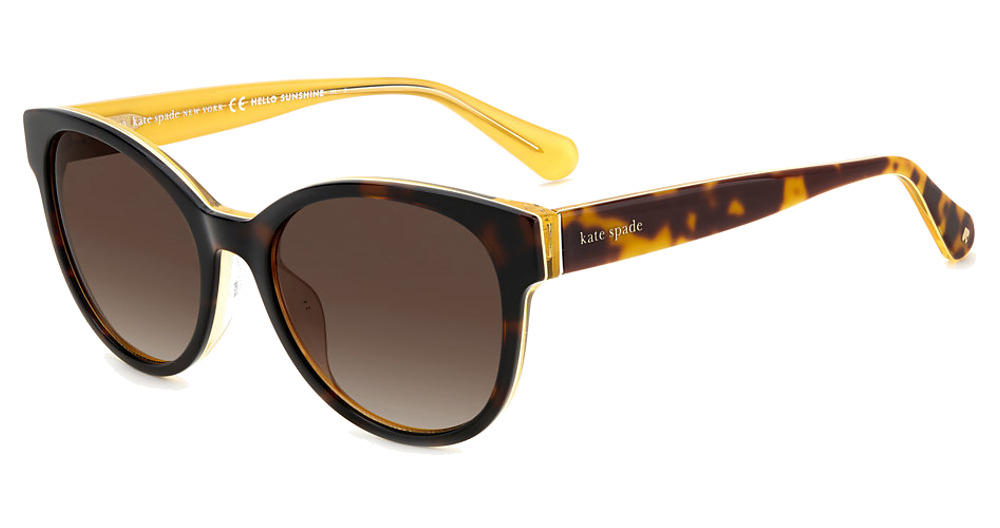 Kate Spade NATHALIE/G/S cateye sunglasses in Hvnylw/Brown Shaded