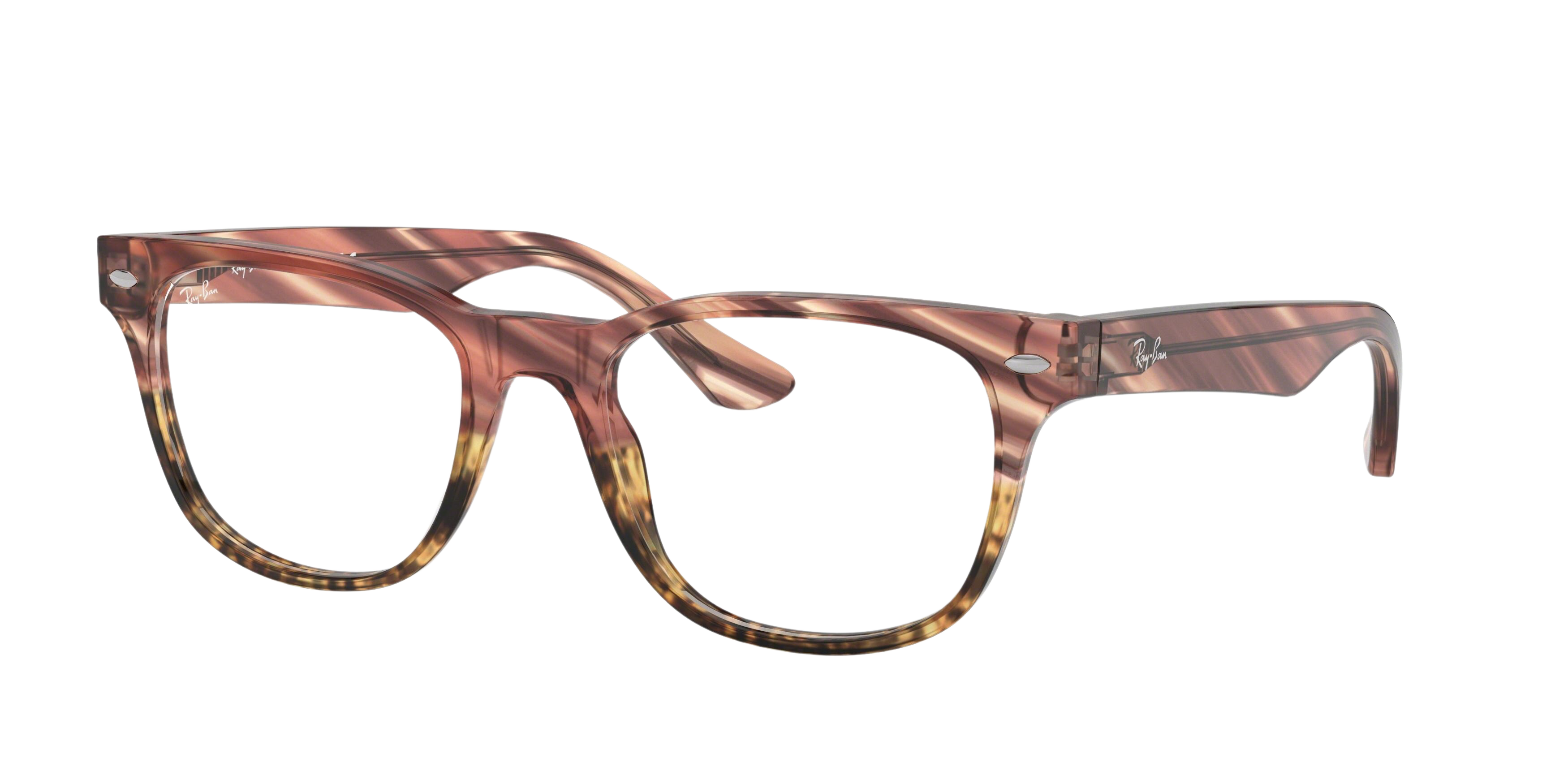 Ray-Ban RX5359 square eyeglasses in Pink Gradient Striped Beige