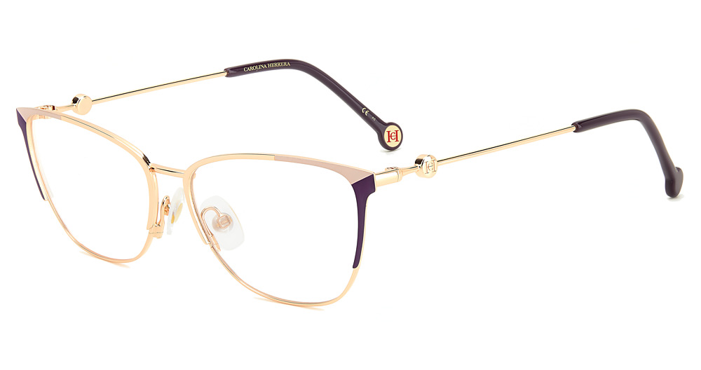 Carolina Herrera HER 0116 rectangle eyeglasses in Gold Viol