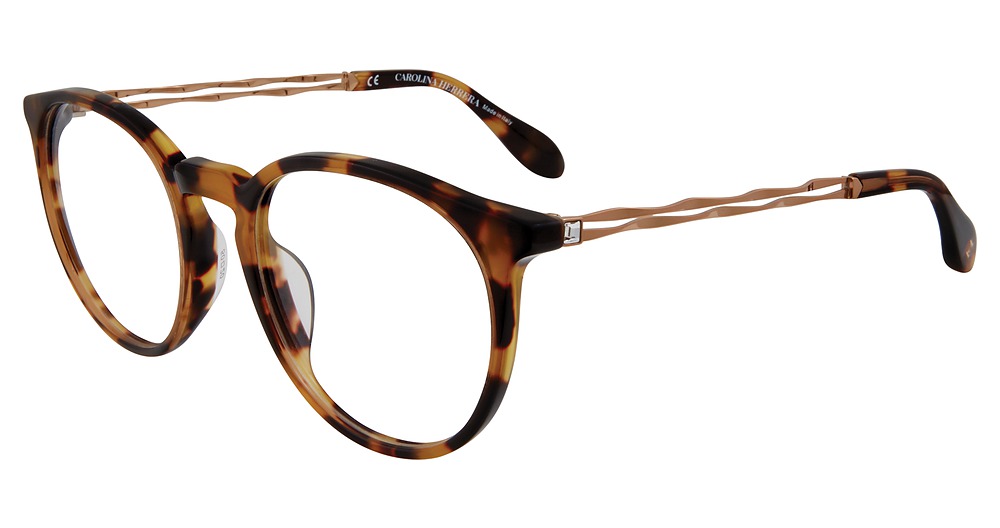Carolina Herrera VHN588S round eyeglasses in Tortoise 0 Adr