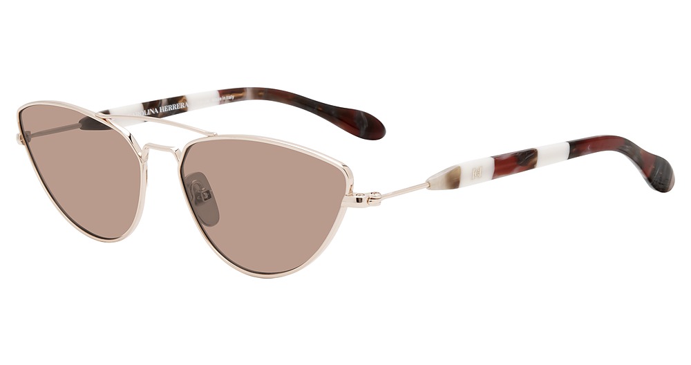 Carolina Herrera SHN059M cateye sunglasses in Gold Burgundy 08 Fc