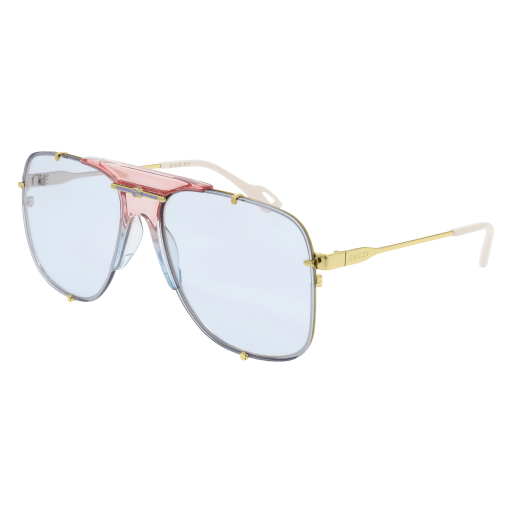 Gucci GG0739S aviator sunglasses in Gold Gold Light Blue/Nylon
