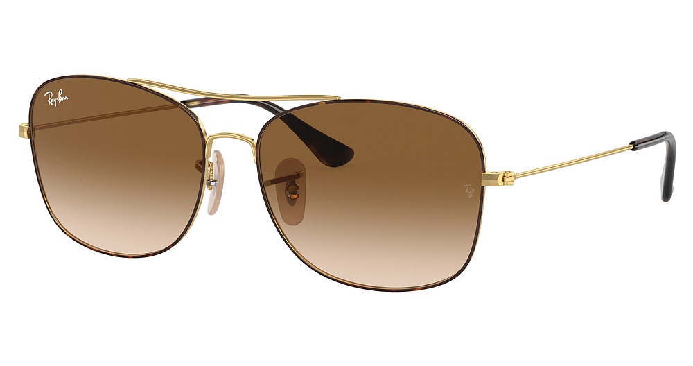 Ray-Ban RB3799 aviator sunglasses in Havana on Arista/Clear Gradient Brown