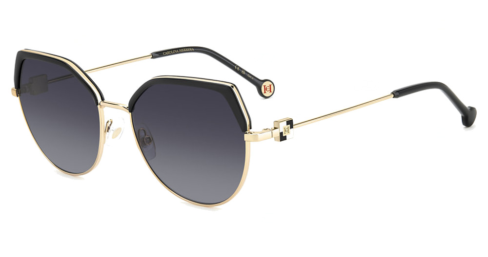 Carolina Herrera HER 0238/S sunglasses in Black Gold B/Dark Grey Shaded