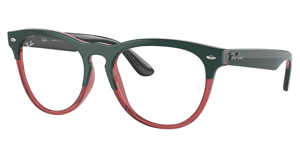 Ray-Ban RX4471V IRIS round eyeglasses in Dark Green on Transp Lig