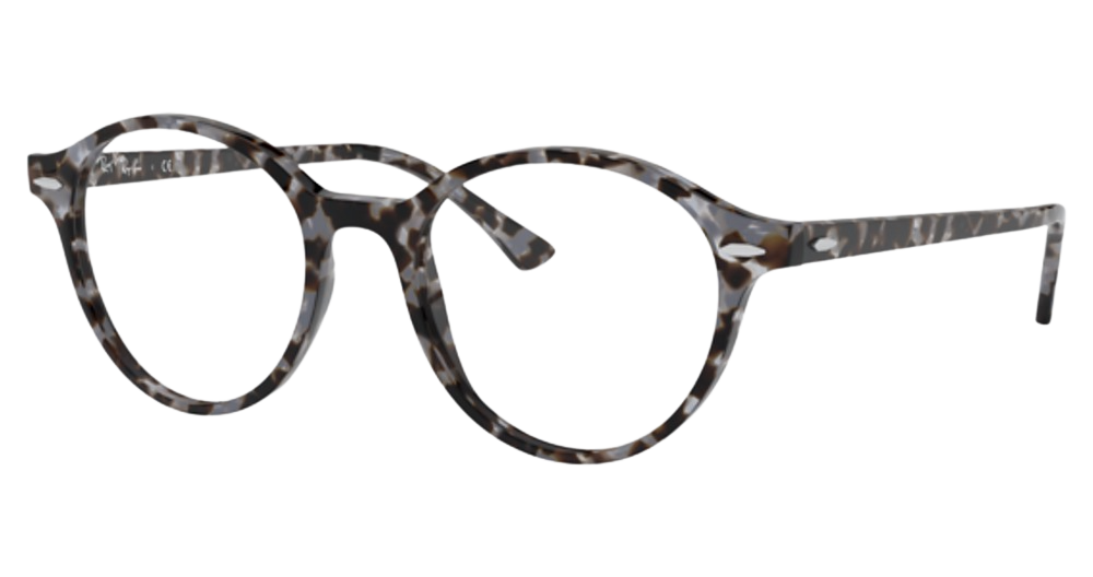 Ray-Ban RX7118 round eyeglasses in Grey Havana
