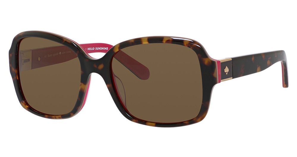 Kate Spade Annora/P/S rectangle sunglasses in Hvnapink/Dk Brown Polarized