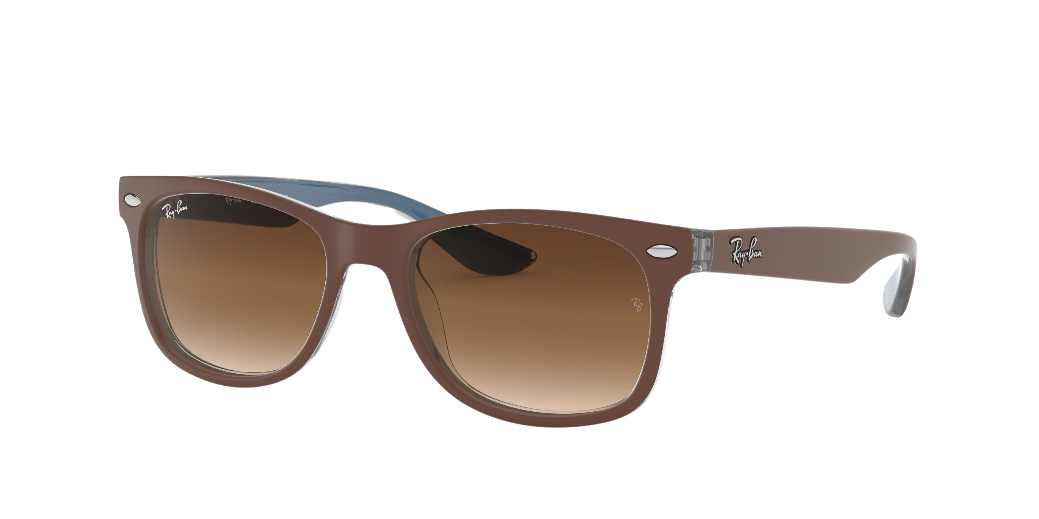 Ray-Ban RJ9052S square sunglasses in Top Matte Brown on Blue