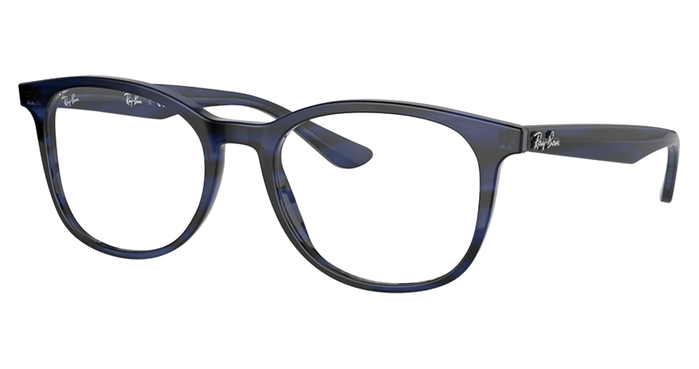 Ray-Ban RX5356 round eyeglasses in Striped Blue
