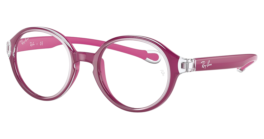 Ray-Ban RY9075VF round eyeglasses in Transparent on Rubber Fu
