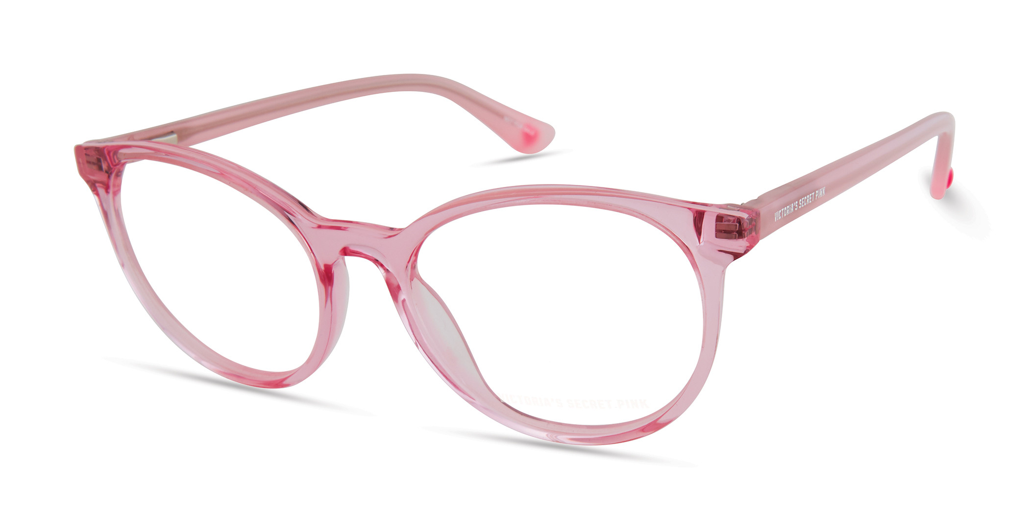 Transparent Light Pink With Pink Epoxy On Top W/heart Temple In Pink
