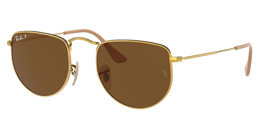 Ray-Ban RB3958 ELON square sunglasses in Legend Gold/Polarized Brown