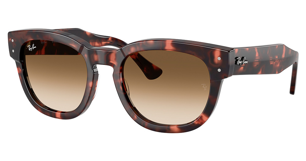 Ray-Ban RB0298S MEGA HAWKEYE round sunglasses in Pink Havana/Clear Gradient Brown