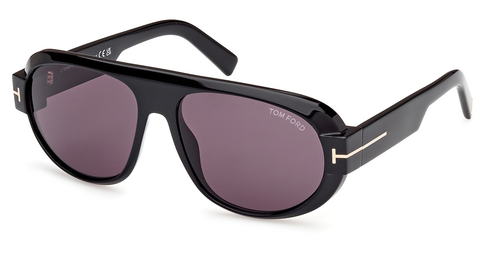 Tom Ford FT1102 aviator sunglasses in Shiny Black/Smoke