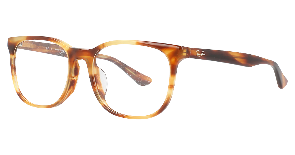 Ray-Ban RX5369F square eyeglasses in Havana Red Brown