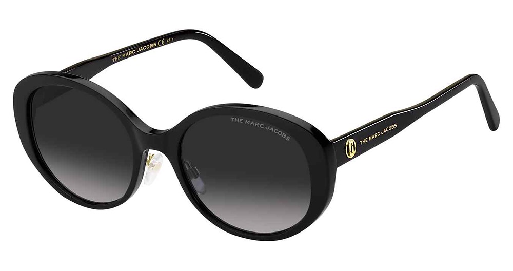Marc Jacobs MARC 627/G/S round sunglasses in Black/Dark Grey Shaded