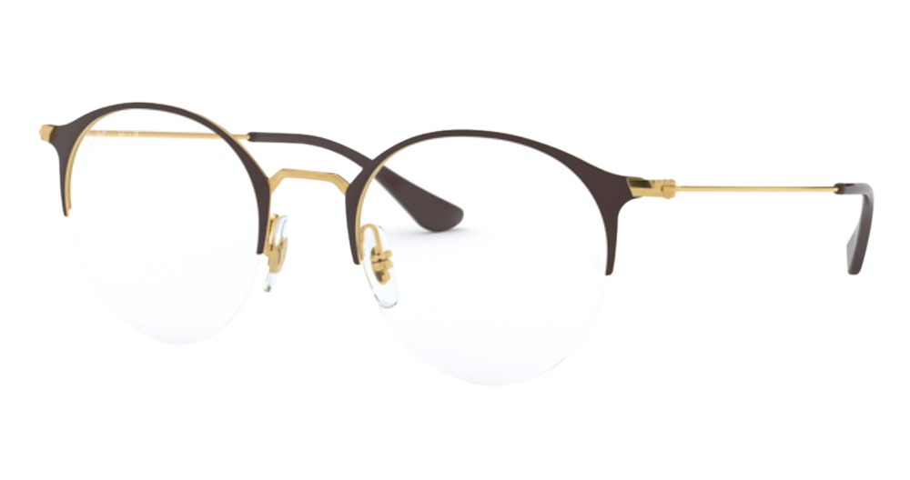 Ray-Ban RX3578V round eyeglasses in Brown on Arista