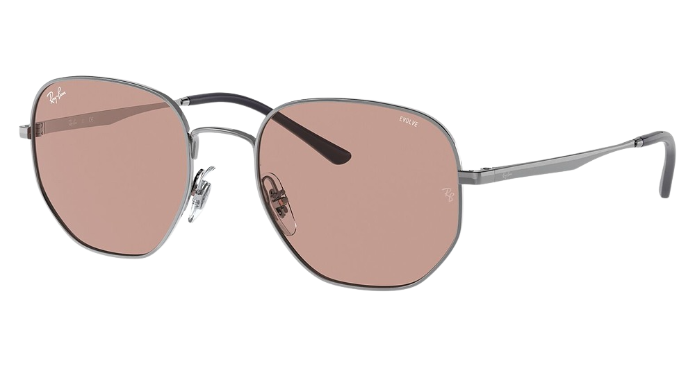 Ray-Ban RB3682 round sunglasses in Gunmetal/Evolve Photo Brown
