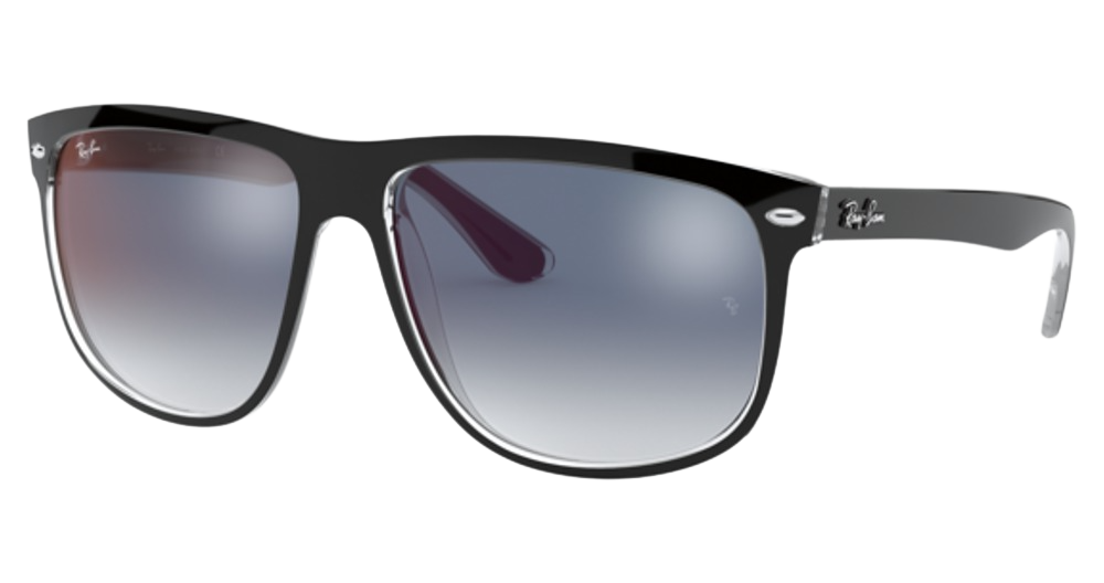 Ray-Ban RB4147 BOYFRIEND round sunglasses in Black on Transparent