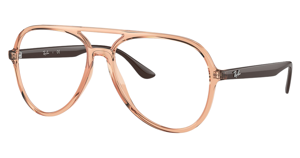 Ray-Ban RX4376VF aviator eyeglasses in Transparent Brown
