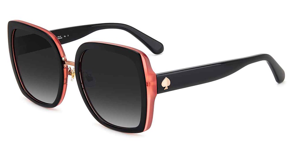 Kate Spade KIMBER/G/S square sunglasses in Black/Dark Grey Shaded