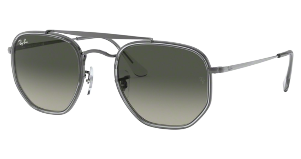 Ray-Ban RB3648M THE MARSHAL II aviator sunglasses in Gunmetal/Light Grey Gradient Dark Grey