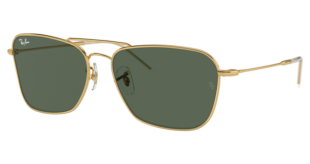 Ray-Ban RBR0102S CARAVAN REVERSE aviator sunglasses in Arista/Dark Green