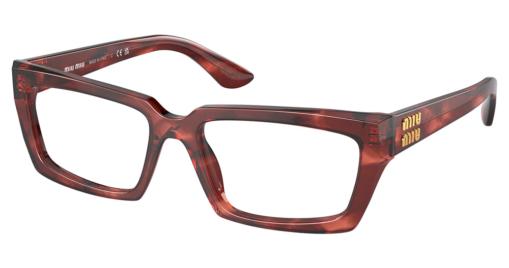 Miu Miu MU 04XV rectangle eyeglasses in Striped Bordeaux