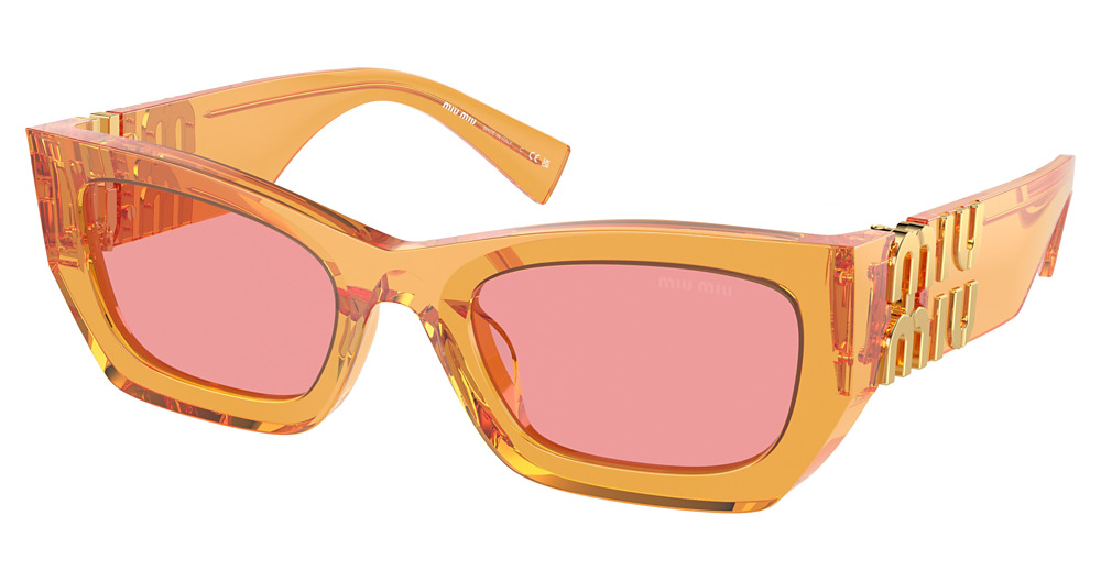 Miu Miu MU 09WS cateye sunglasses in Orange Transparent/Pink