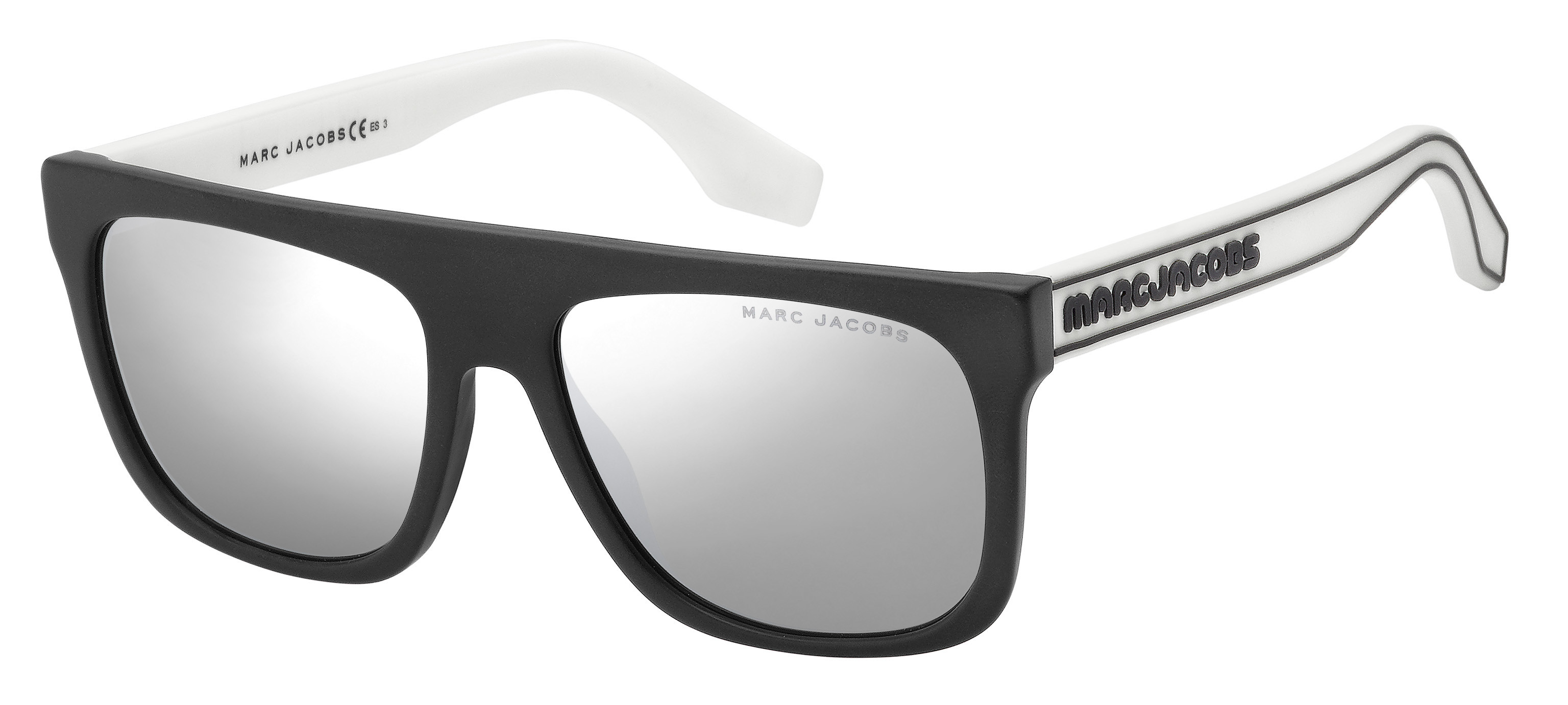 Marc Jacobs Marc 357/S square sunglasses in Matte Black (T4 Silver Mirror)