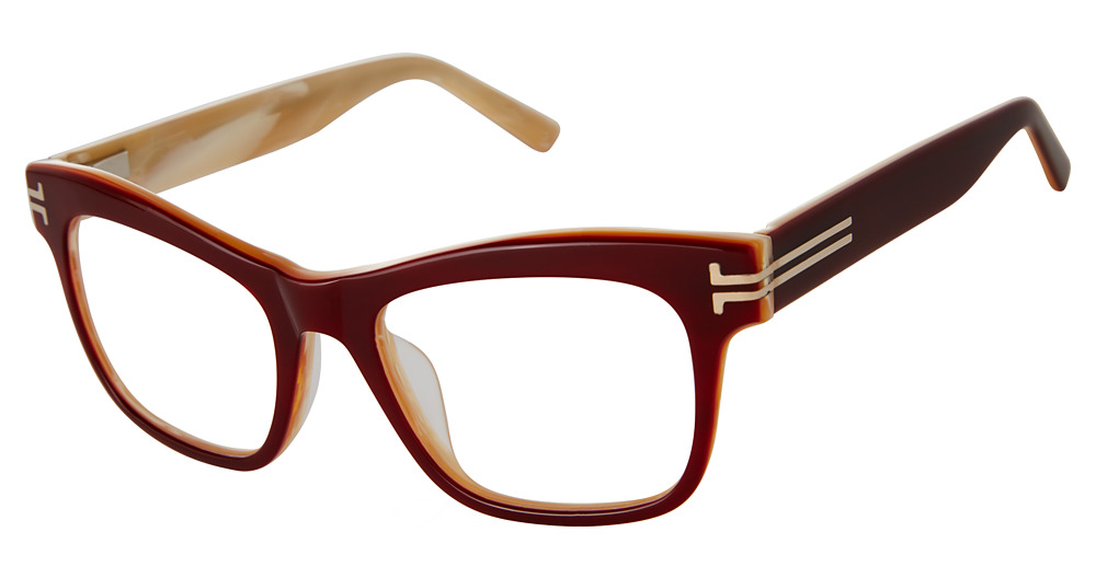 burgundy/horn