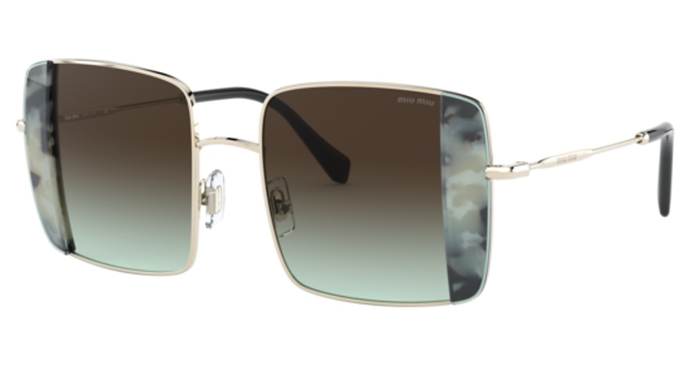 Miu Miu MU 56VS square sunglasses in Pale Gold