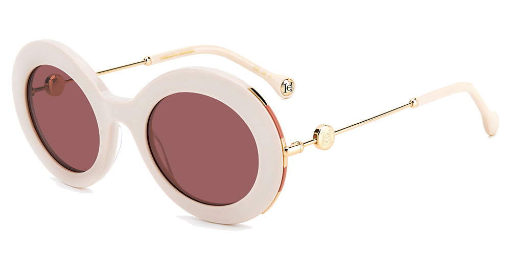 Carolina Herrera CH 0020/S round sunglasses in Ivory/Burgundy