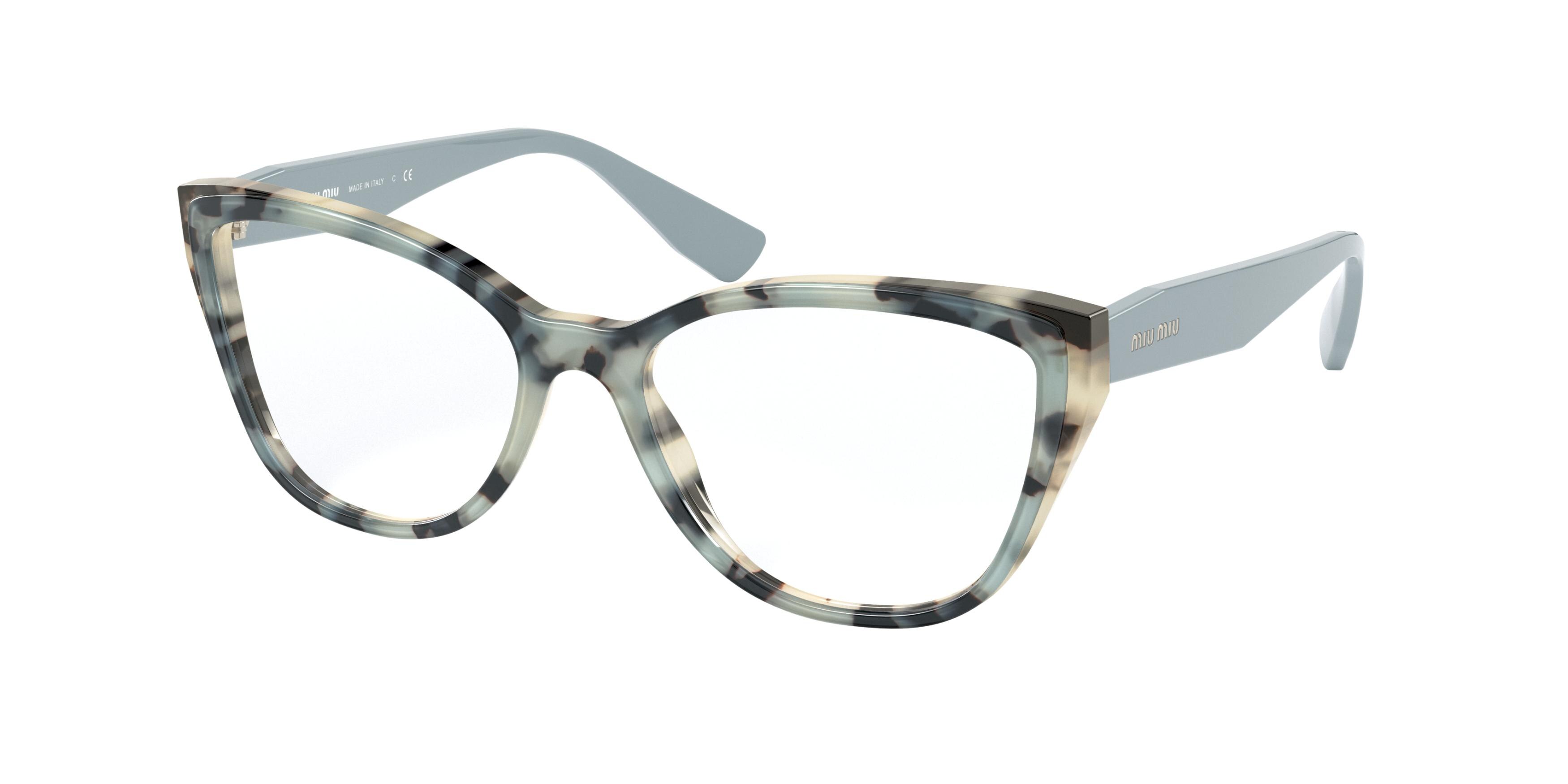 Miu Miu MU 04SV rectangle eyeglasses in Beige Havana Top Blue