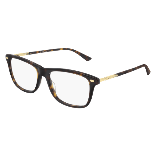 Gucci GG0519O rectangle eyeglasses in Havana Gold Transparent