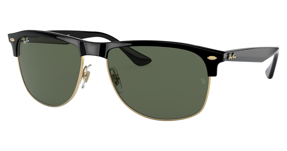 Ray-Ban RB4342 rectangle sunglasses in Black/Dark Green