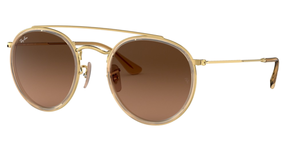 Ray-Ban RB3647N round sunglasses in Arista/Brown Gradient Grey