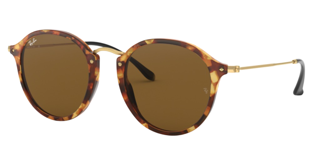 Ray-Ban RB2447 ROUND round sunglasses in Spotted Brown Havana/B 15 Brown