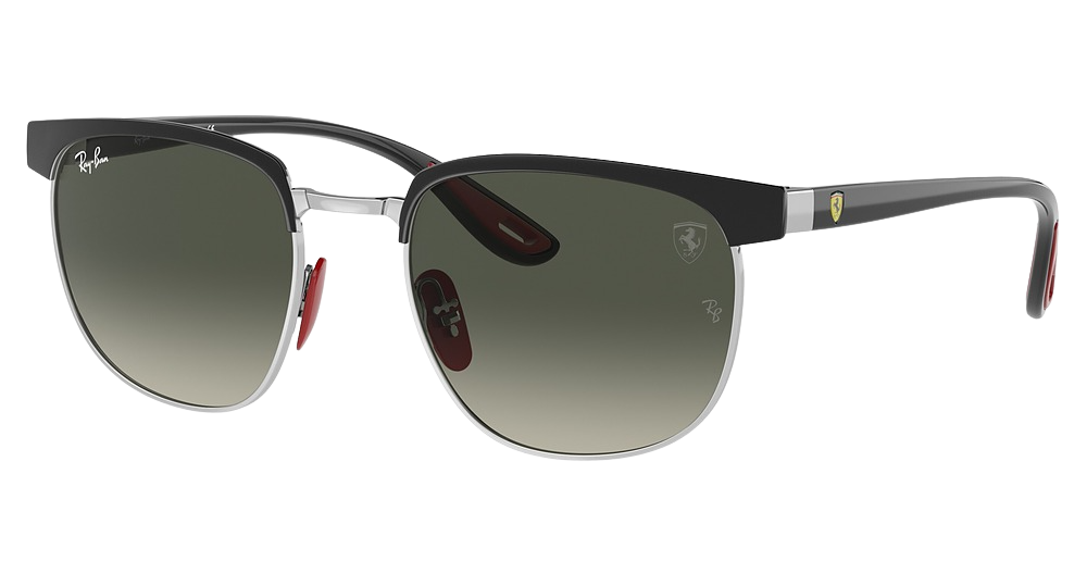 Ray-Ban RB3698M round sunglasses in Black on Silver/Grey Gradient
