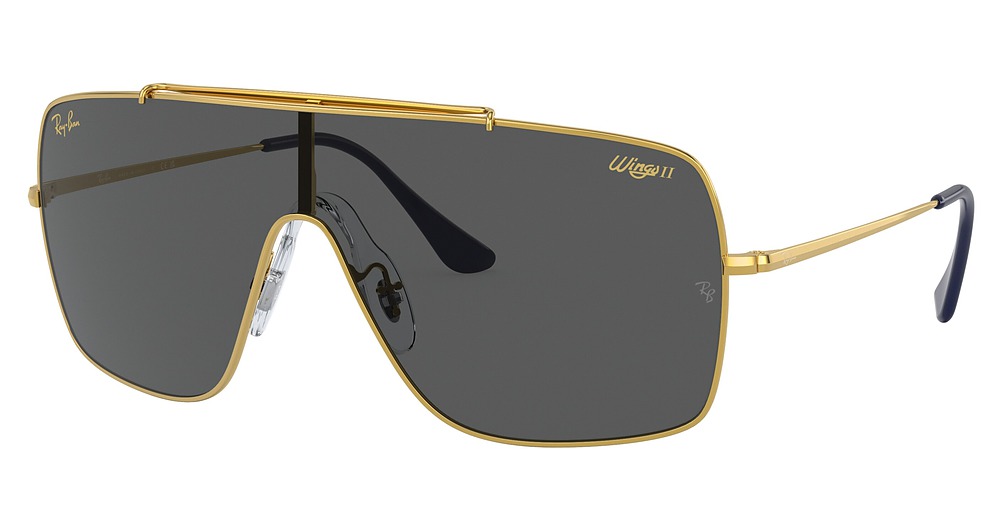 Ray-Ban RB3697 WINGS II aviator sunglasses in Legend Gold/Dark Grey