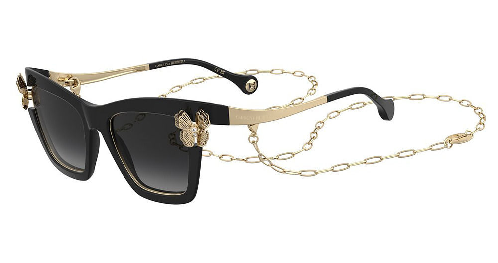 Carolina Herrera HER 0399/S cateye sunglasses in Black/Dark Grey Shaded