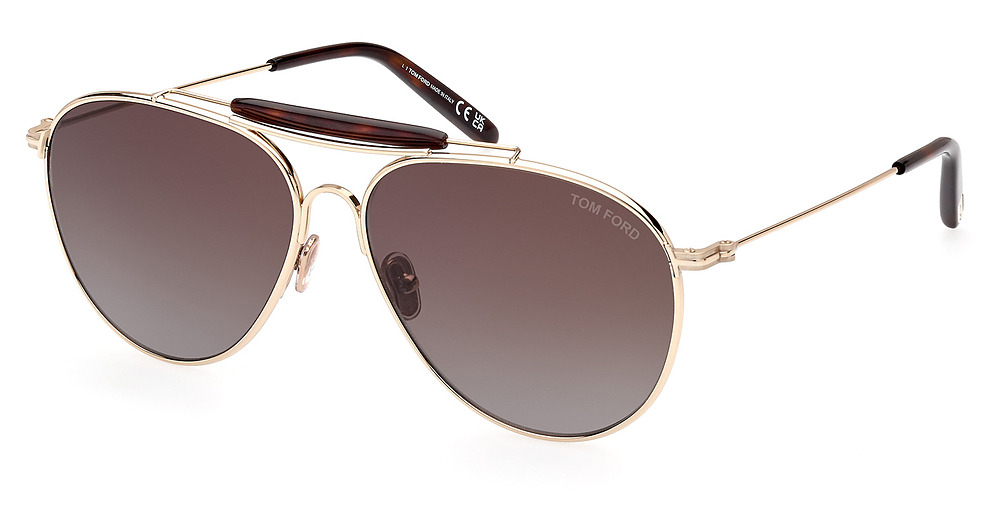 Tom Ford FT0995 aviator sunglasses in Gold/Gradient Brown