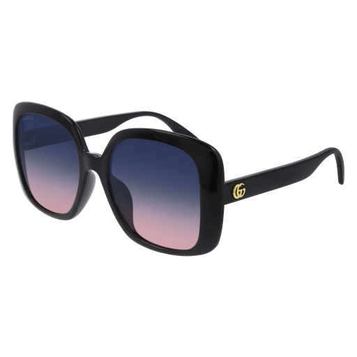 Gucci GG0714SA square sunglasses in Black Black Blue/Nylon
