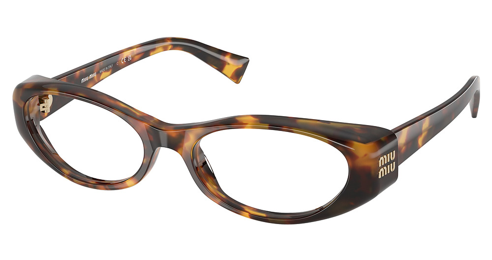 Miu Miu MU 03ZV round eyeglasses in Honey Havana