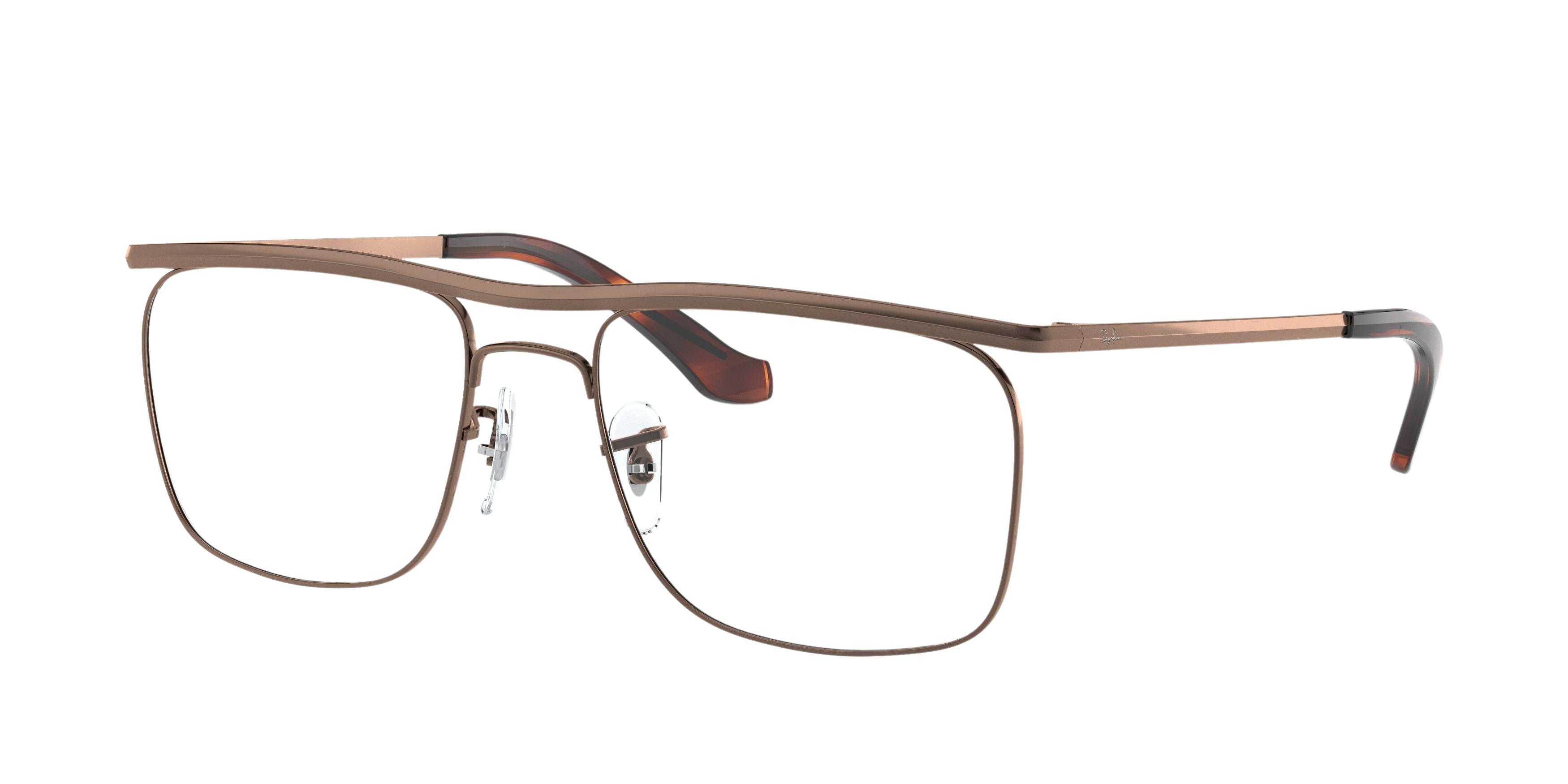 Ray-Ban RX6519 square eyeglasses in Medium Brown