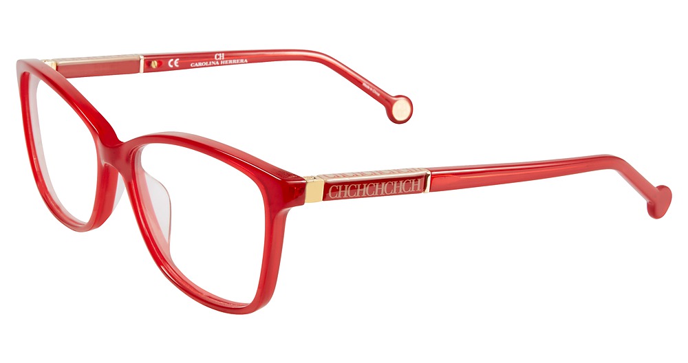 Carolina Herrera VHE672K square eyeglasses in Opal Red 849